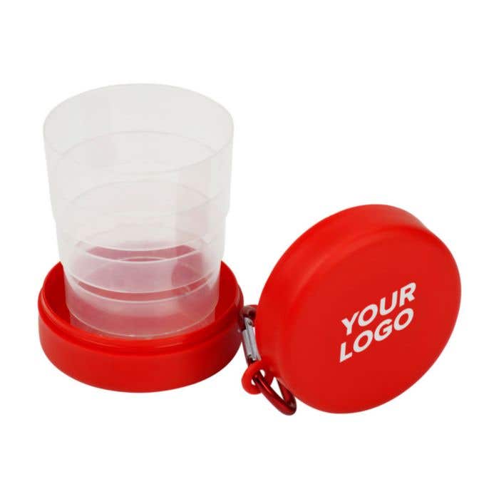 Drinkbeker Travelcup | 220 ml | Opvouwbaar | Karabijnhaak