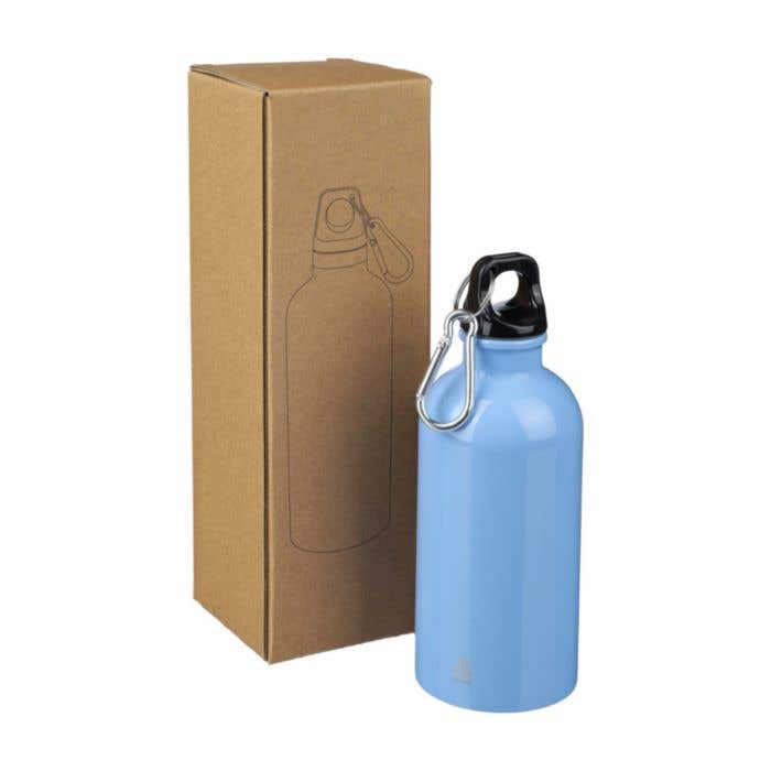 Drinkfles Sable | 400 ml | Gerecycled RVS | Enkelwandig | Karabijnhaak