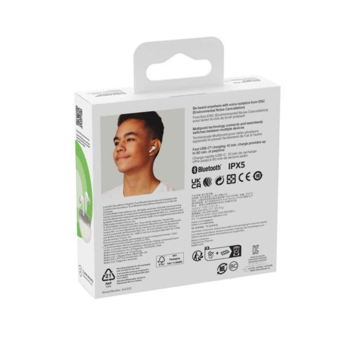 Belkin | Draadloze oortjes SoundForm Rhythm | 28 uur batterij | IPX5