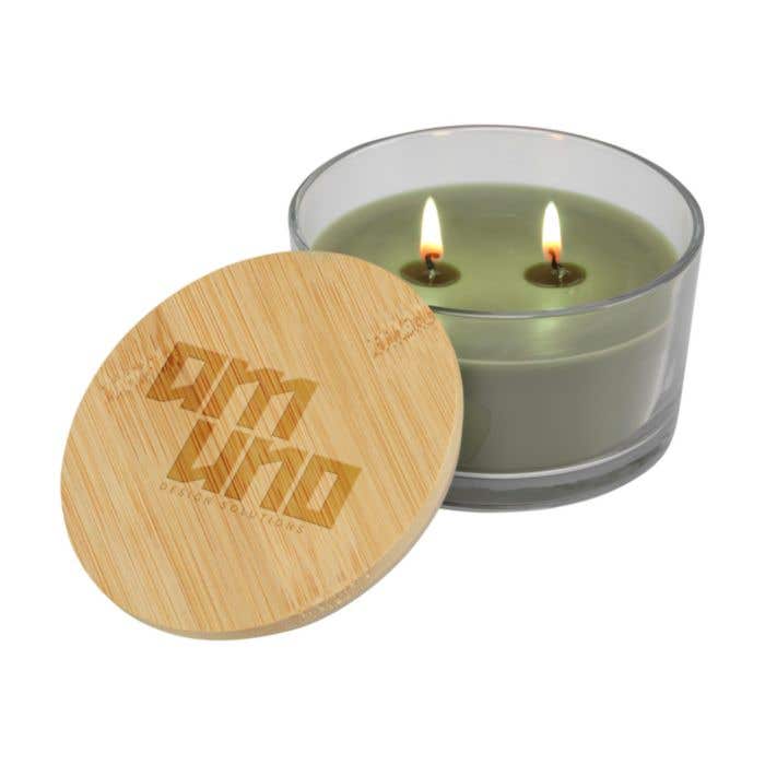 Wooosh geurkaars Cocoon | Bamboe deksel | 2 lonten | 40-50 branduren