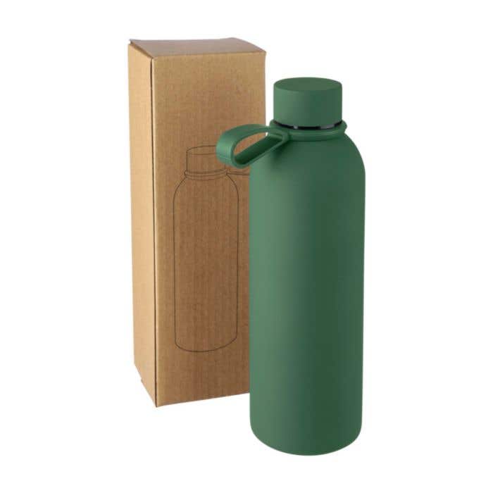 Drinkfles Sena | 500 ml | RVS | Dubbelwandig | Draaglus | Rubberen afwerking