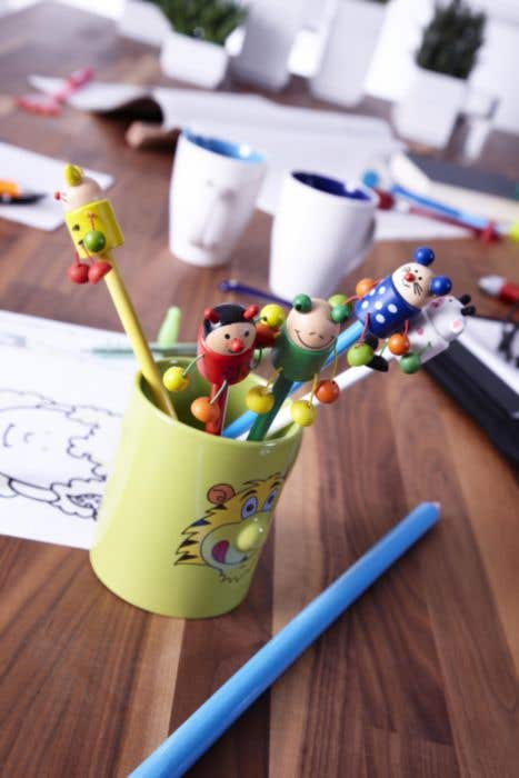 Potlood Beezie | Hout | Met dierenfiguurtje