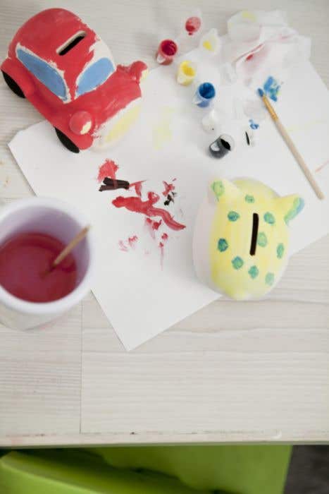 Spaarvarken Piggy met verf
