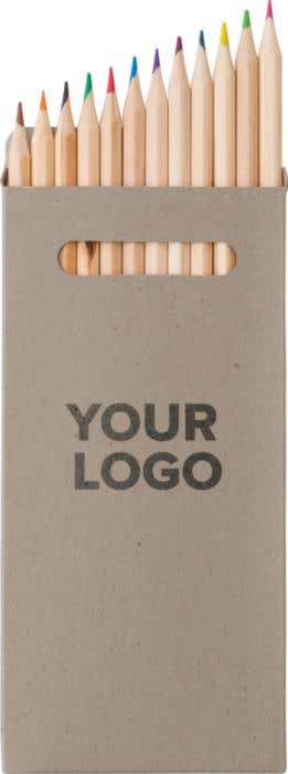 Naturel houten kleurpotloden Lang [12 kleuren]