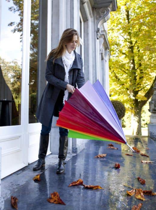 Golfparaplu Mondriaan | Ø 128,5 cm | Houten handgreep