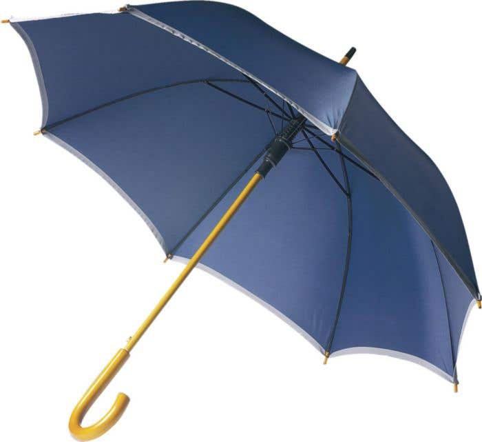 Paraplu met zilverkleurige band