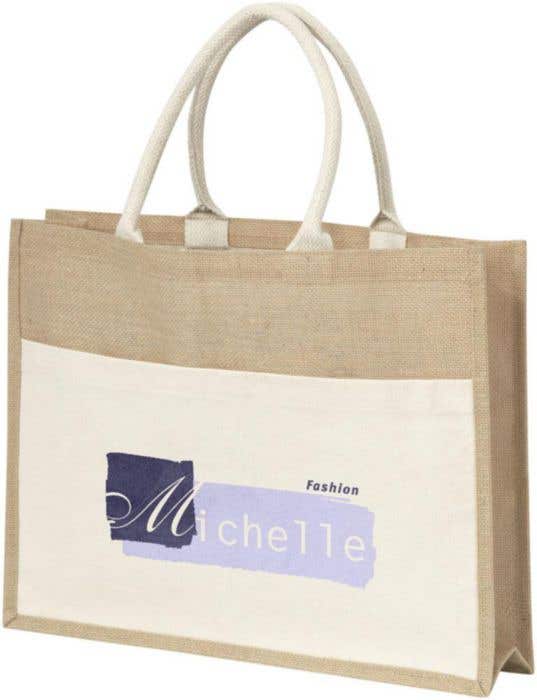 Boodschappentas Natural Small | 23 L | Jute | Katoenen detail
