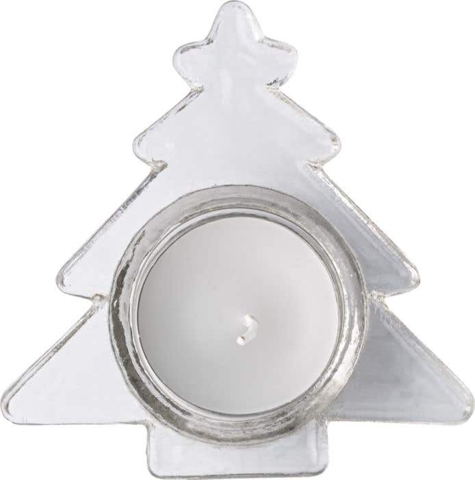 Theelichthouder Kerstboom | Glas | Met waxinelichtje | In geschenkverpakking