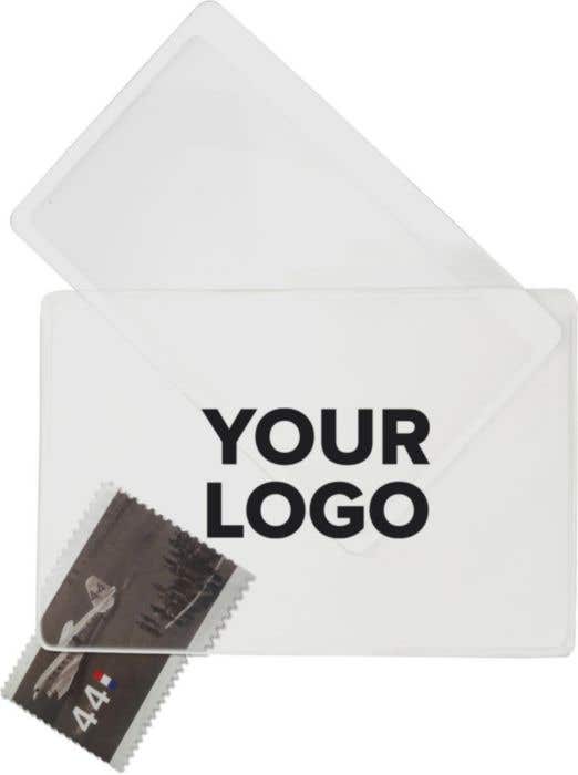 Visitekaart/loep in vinyl hoes