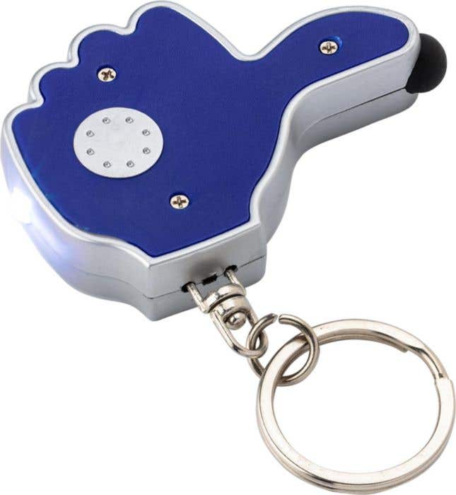 Sleutelhanger Duim met stylus en lampje