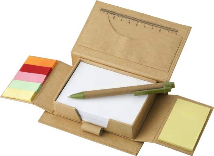 Notitieblok Glenn | Sticky notes | Liniaal | Met pen