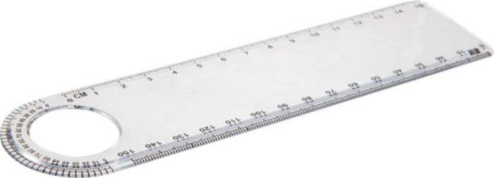 Liniaal Ashlyn | 15 cm | Met gradenboog en vergrootglas