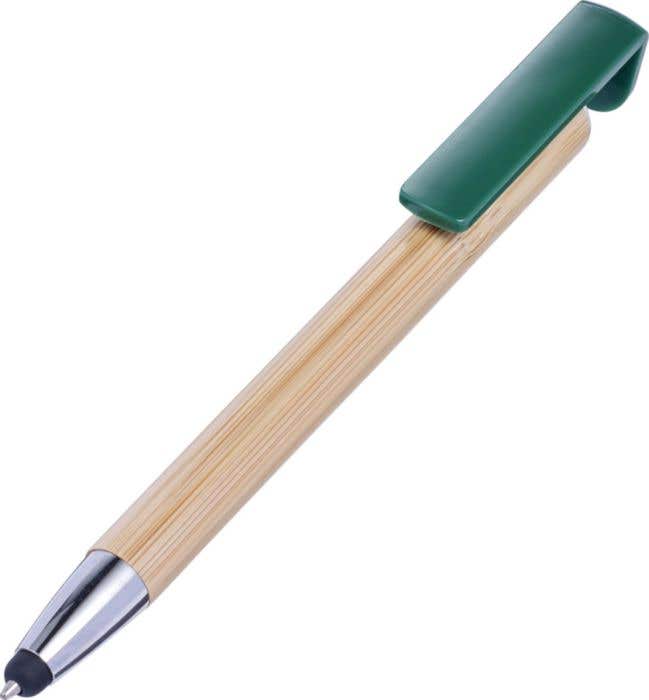 Bamboe stylus pen met telefoonhouder
