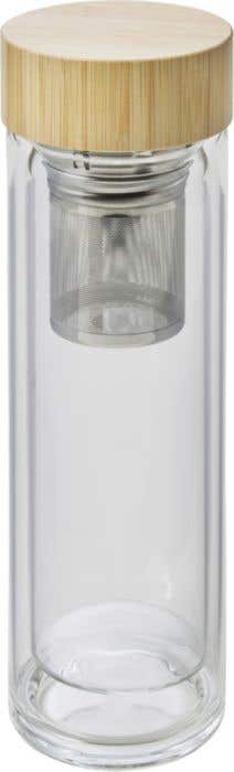 Drinkfles Vicente | 420 ml | Glas | Dubbelwandig | Met theezeef