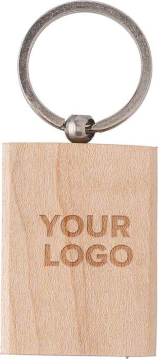 Sleutelhanger Shania | Hout | Rechthoekig