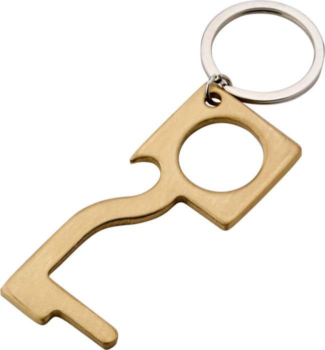 Koperen hygiënesleutel met flesopener