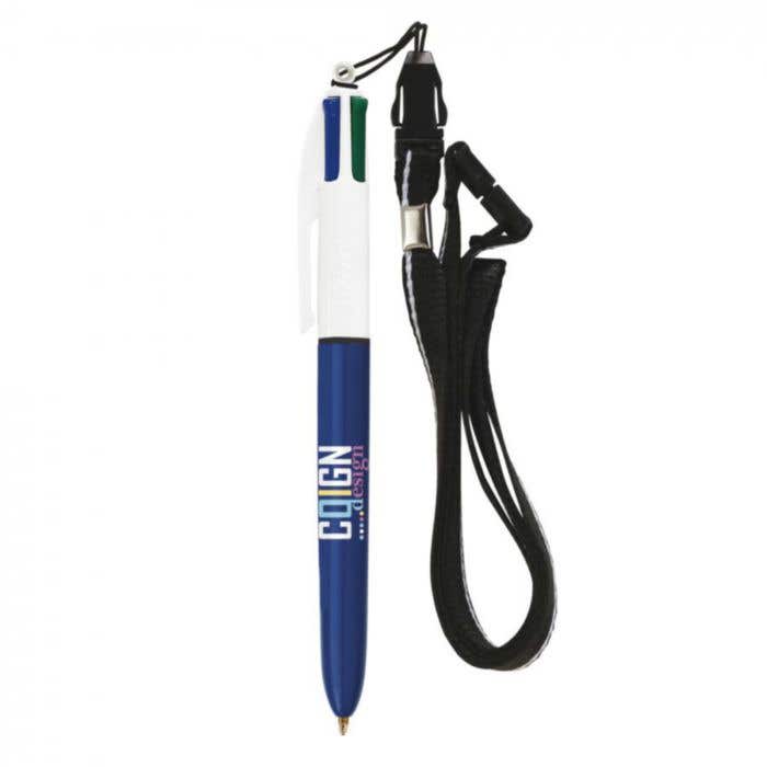 BIC® balpen 4 Colours met lanyard
