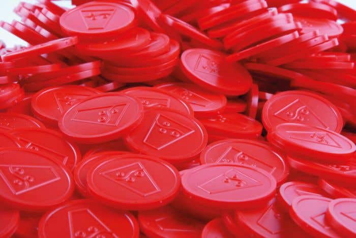 Plastic tokens 23.3mm