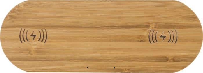 Bamboe draadloze oplader Duo