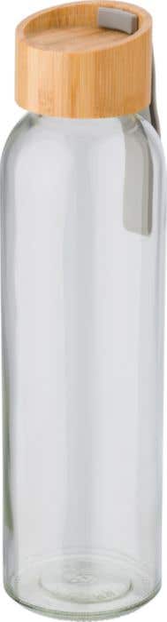Glazen drinkfles met bamboe dop [500 ml]