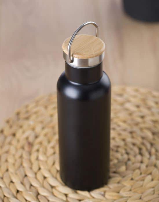 Drinkfles Odette | 500 ml | RVS | Dubbelwandig | Bamboe dop