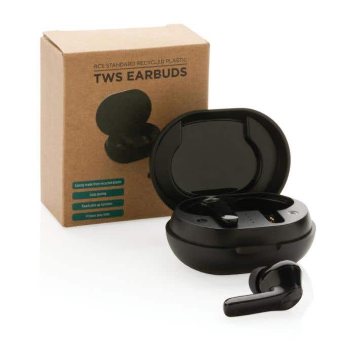 RCS standaard recycled plastic TWS oordopjes