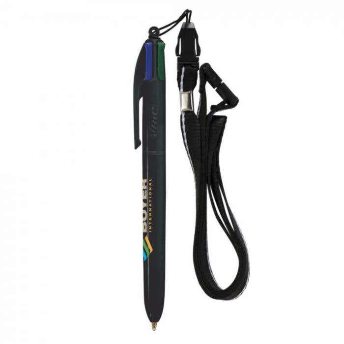 BIC® balpen 4 Colours met lanyard