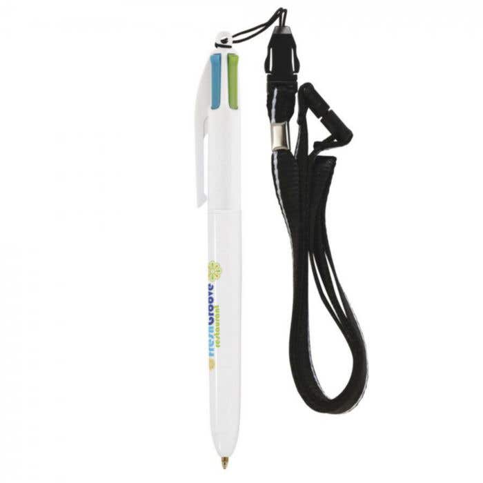 BIC® balpen 4 Colours Fashion met lanyard
