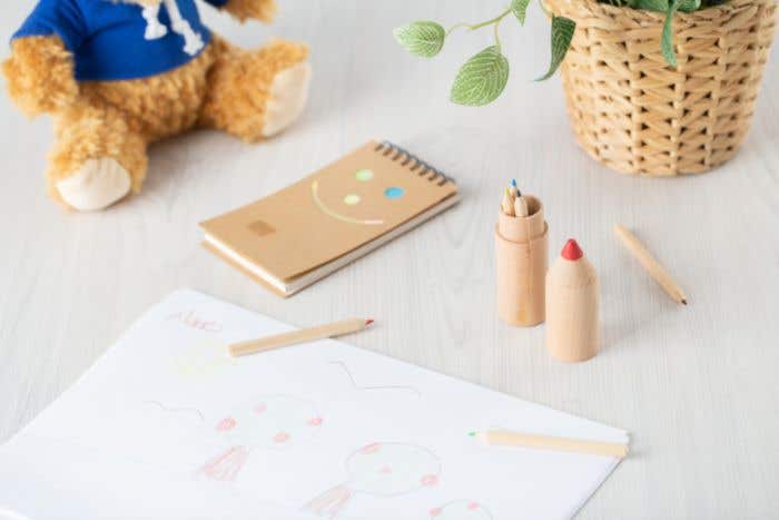 Groot potlood met kleurpotloodjes [6 kleuren]