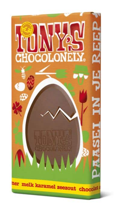 Tony's Chocolonely Paasreep Melk Karamel Zeezout 180g