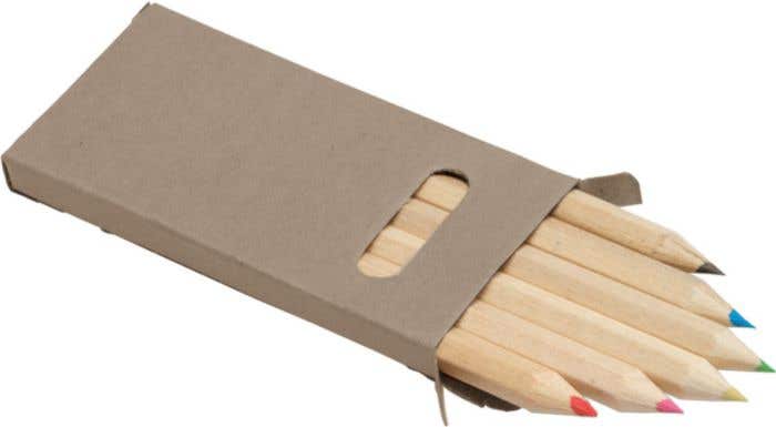 Naturel houten kleurpotloden [6 kleuren]