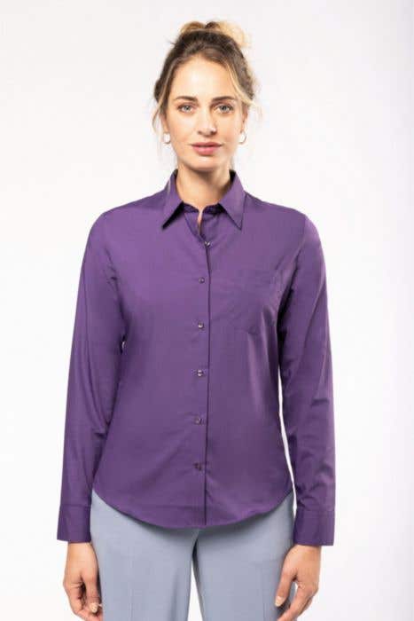K549 Ladies' LS Easy Care Polycotton Poplin Shirt