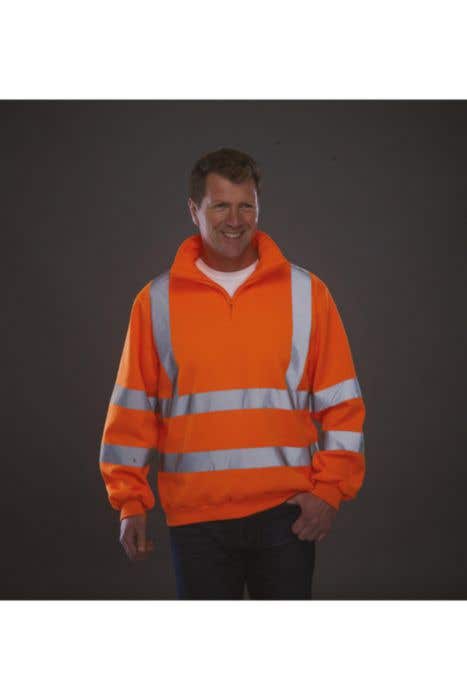 Hi-Vis Zip Neck Sweatshirt