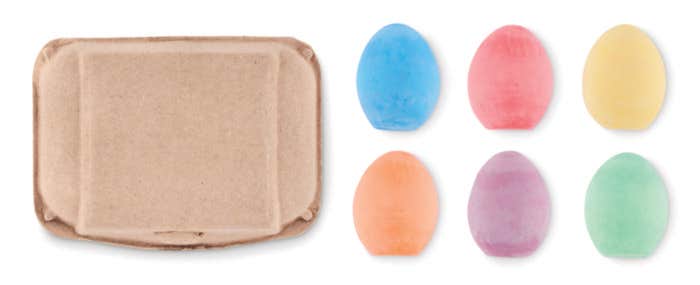 6 chalk eggs in box TAMAGO