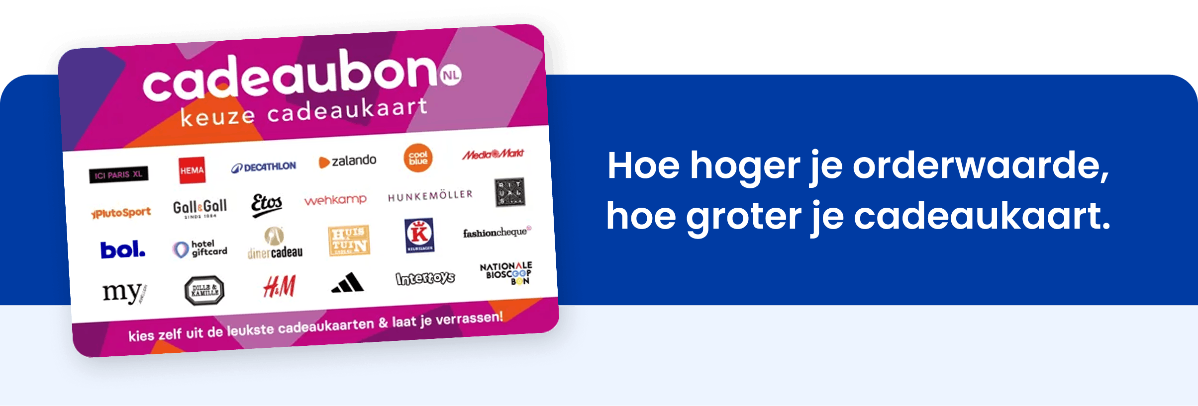 Hoe hoger je orderwaarde, hoe hoger je cadeaukaart