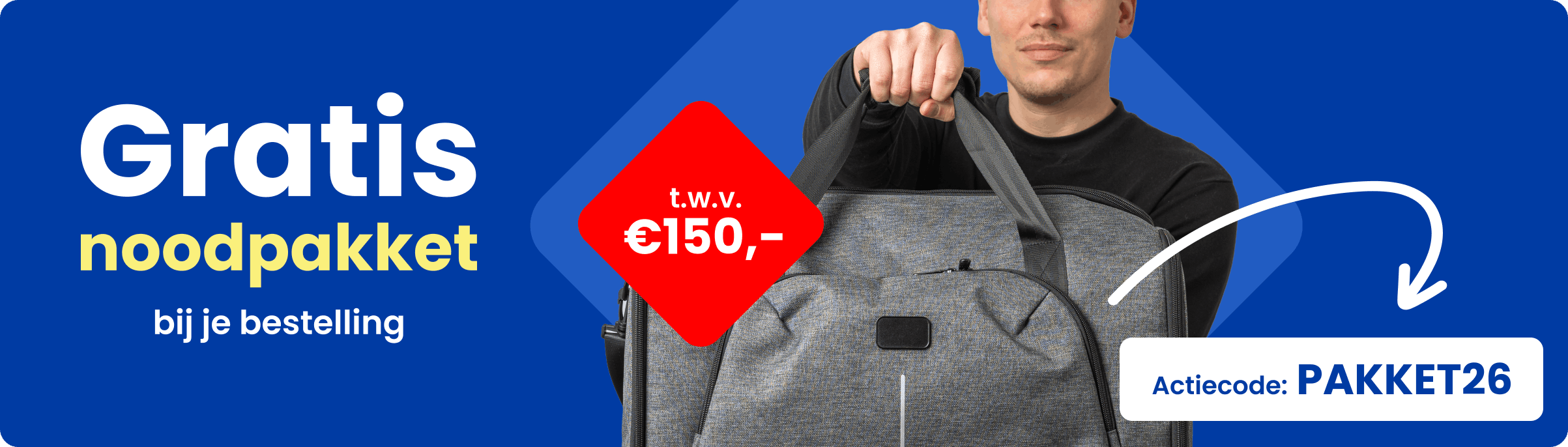 Gratis noodpakket bij je bestelling Gratis noodpakket bij je bestelling